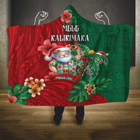 Hawaii Christmas Hooded Blanket Mele Kalikimaka Funny Hawaiian Santa - Polynesian Pride