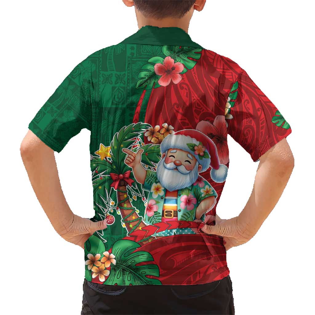 Hawaii Christmas Kid Hawaiian Shirt Mele Kalikimaka Funny Hawaiian Santa - Polynesian Pride