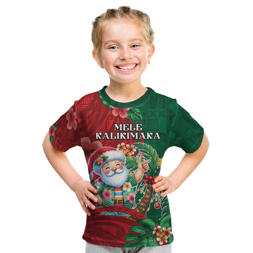 Hawaii Christmas Kid T Shirt Mele Kalikimaka Funny Hawaiian Santa - Polynesian Pride