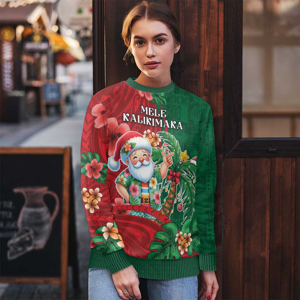 Hawaii Christmas Ugly Christmas Sweater Mele Kalikimaka Funny Hawaiian Santa - Polynesian Pride