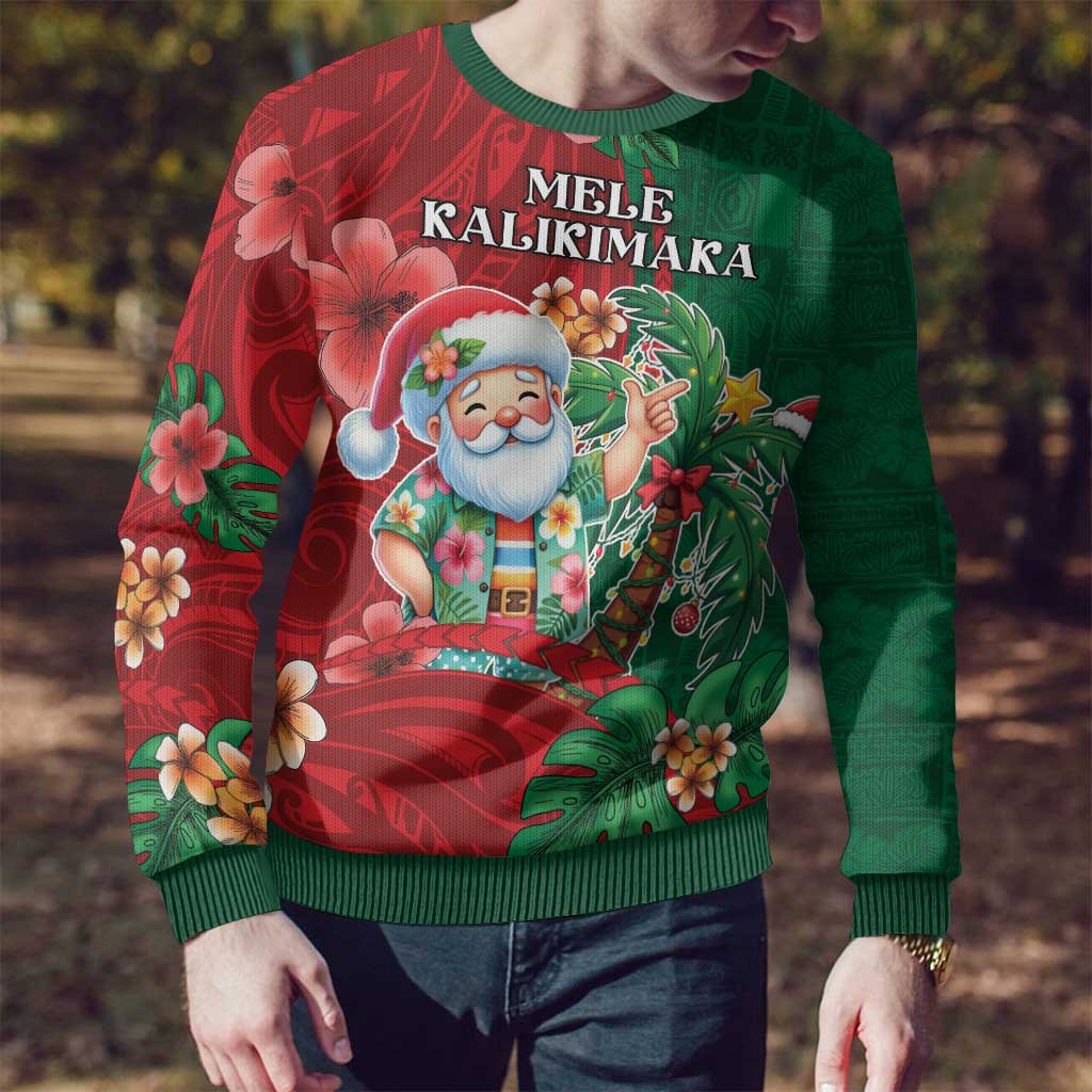 Hawaii Christmas Ugly Christmas Sweater Mele Kalikimaka Funny Hawaiian Santa - Polynesian Pride