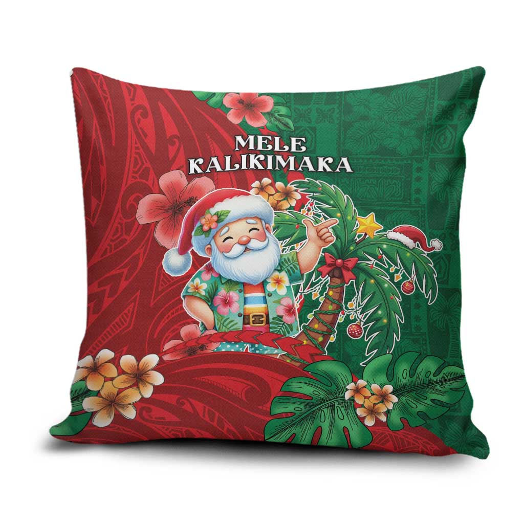 Hawaii Christmas Pillow Cover Mele Kalikimaka Funny Hawaiian Santa - Polynesian Pride