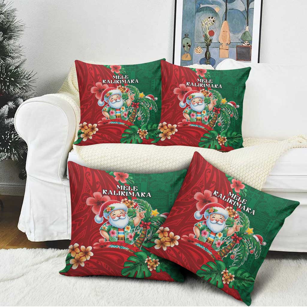 Hawaii Christmas Pillow Cover Mele Kalikimaka Funny Hawaiian Santa - Polynesian Pride