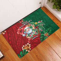 Hawaii Christmas Rubber Doormat Mele Kalikimaka Funny Hawaiian Santa - Polynesian Pride
