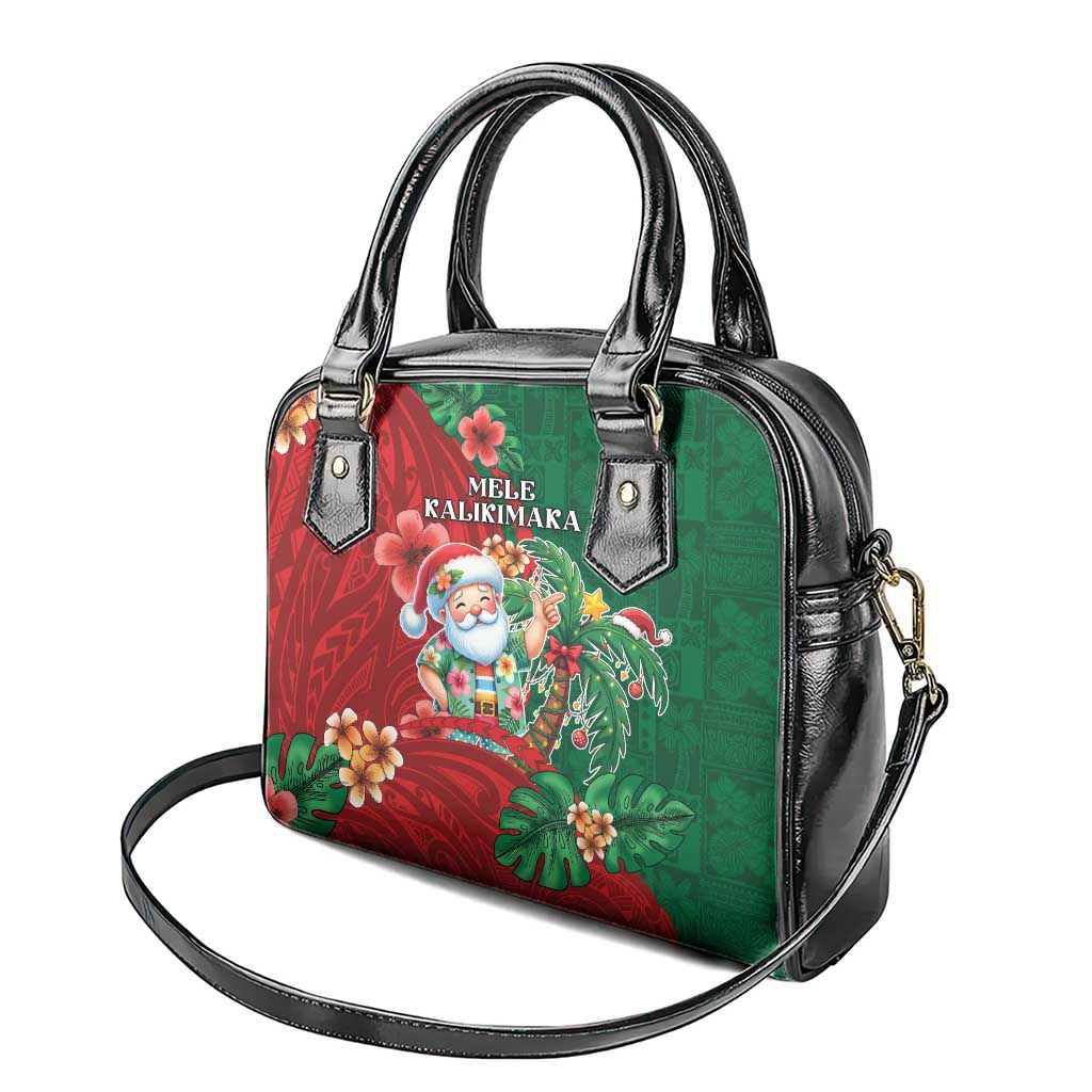 Hawaii Christmas Shoulder Handbag Mele Kalikimaka Funny Hawaiian Santa - Polynesian Pride