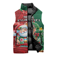 Hawaii Christmas Sleeveless Puffer Jacket Mele Kalikimaka Funny Hawaiian Santa - Polynesian Pride