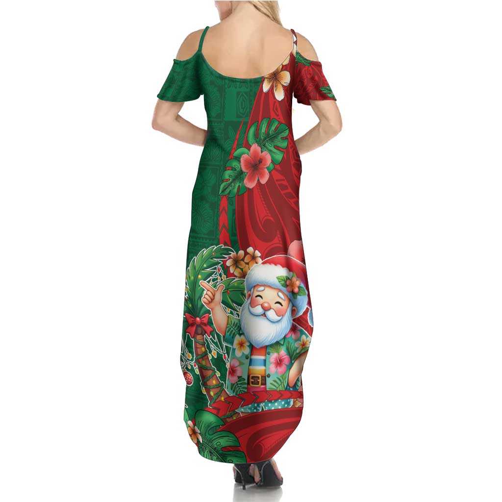Hawaii Christmas Summer Maxi Dress Mele Kalikimaka Funny Hawaiian Santa - Polynesian Pride