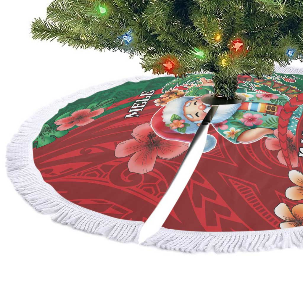 Hawaii Christmas Tree Skirt Mele Kalikimaka Funny Hawaiian Santa - Polynesian Pride