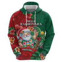 Hawaii Christmas Zip Hoodie Mele Kalikimaka Funny Hawaiian Santa - Polynesian Pride