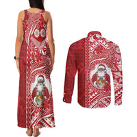 Tonga Christmas Couples Matching Tank Maxi Dress and Long Sleeve Button Shirt Kilisimasi Fiefia - Polynesian Pride