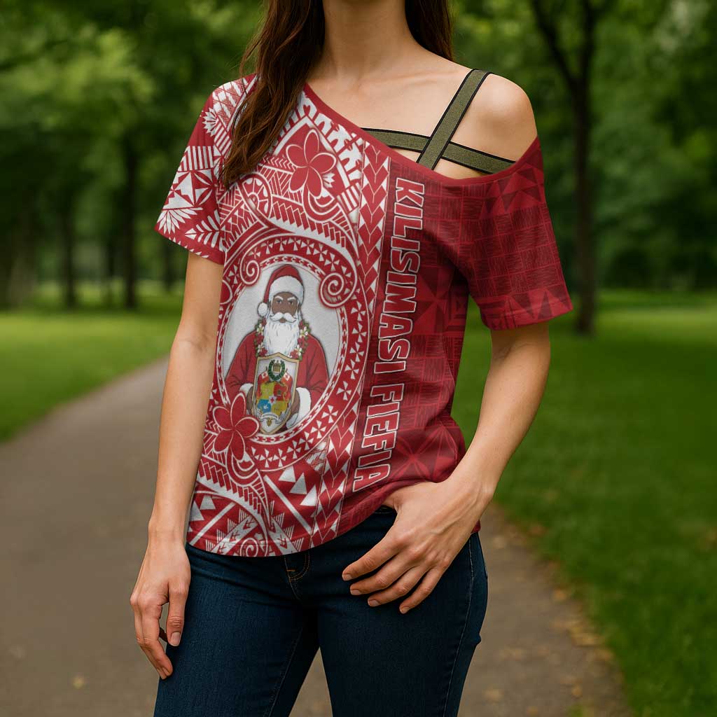 Tonga Christmas Cross Shoulder Shirt Kilisimasi Fiefia - Polynesian Pride
