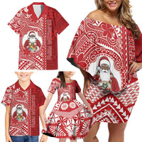 Tonga Christmas Family Matching Off Shoulder Short Dress and Hawaiian Shirt Kilisimasi Fiefia - Polynesian Pride