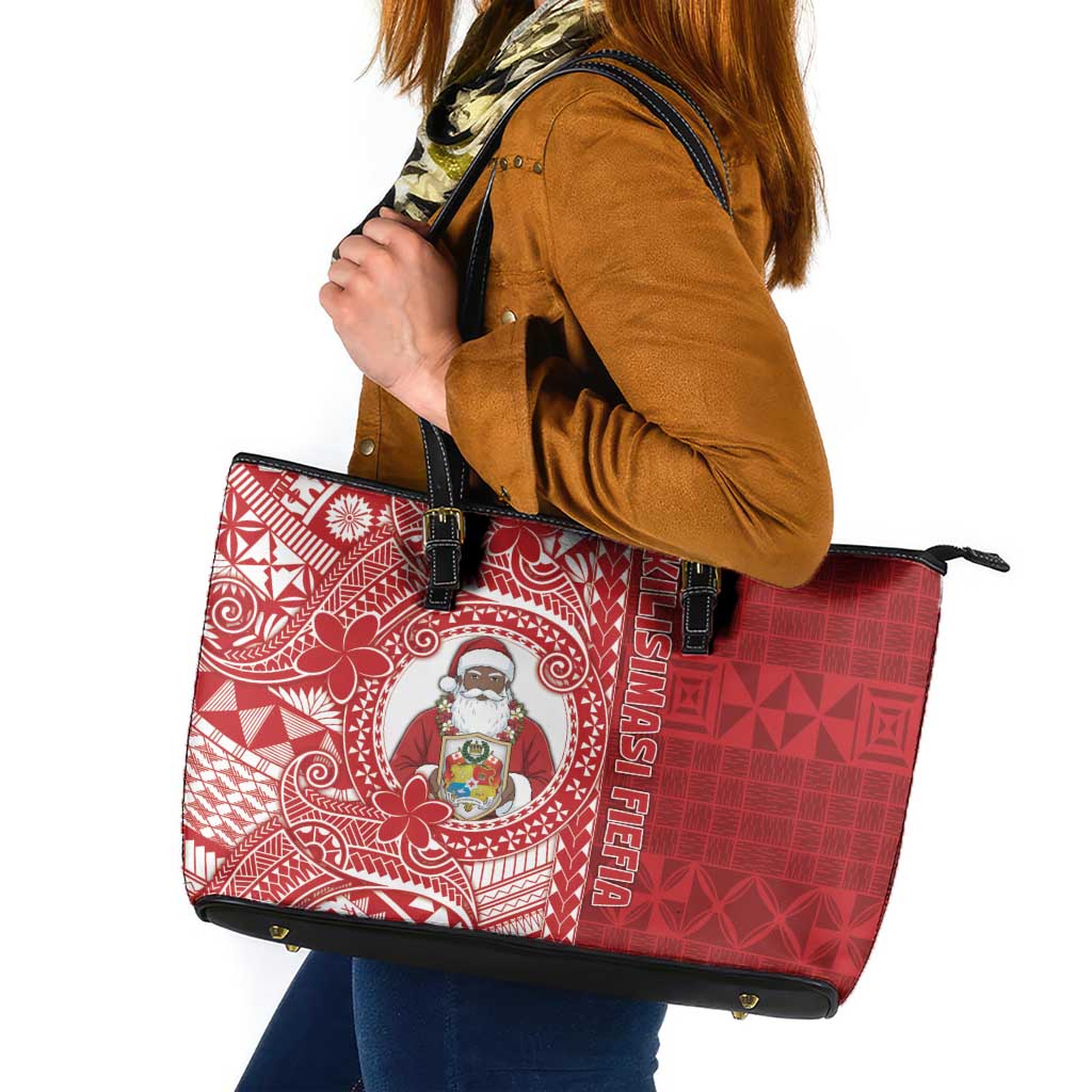 Tonga Christmas Leather Tote Bag Kilisimasi Fiefia - Polynesian Pride