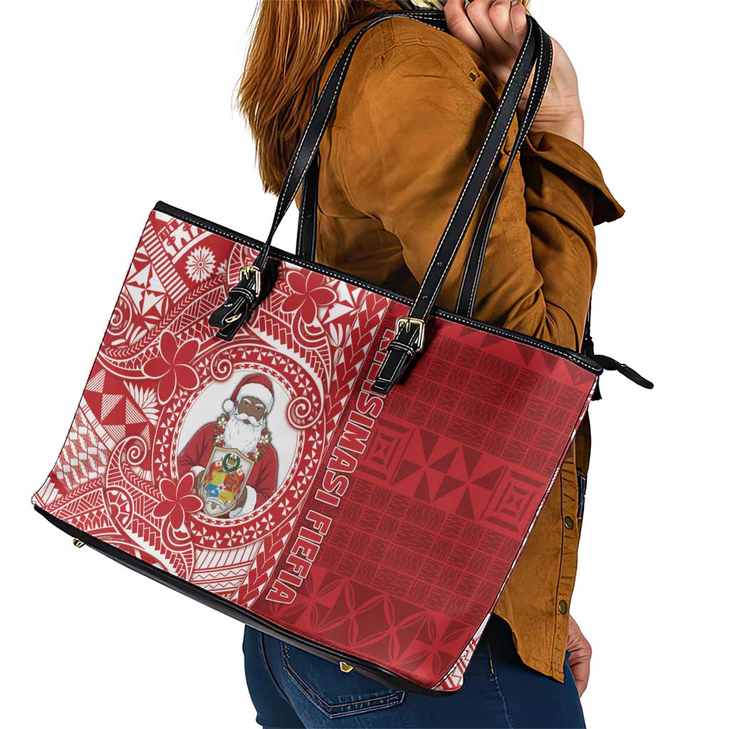 Tonga Christmas Leather Tote Bag Kilisimasi Fiefia - Polynesian Pride