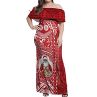 Tonga Christmas Off Shoulder Maxi Dress Kilisimasi Fiefia - Polynesian Pride