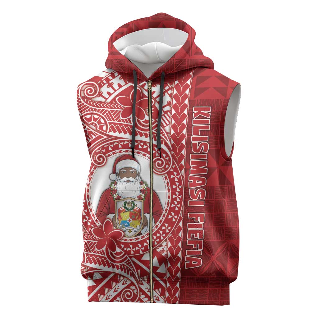 Tonga Christmas Sleeveless Zip Hoodie Kilisimasi Fiefia - Polynesian Pride