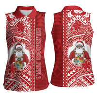 Tonga Christmas Women Sleeveless Polo Shirt Kilisimasi Fiefia - Polynesian Pride