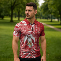Tonga Christmas Zipper Polo Shirt Kilisimasi Fiefia - Polynesian Pride