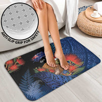 New Zealand Christmas Bathroom Set Santa Kiwi Bird With Pohutukawa Flowers - Polynesian Pride