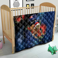 New Zealand Christmas Quilt Santa Kiwi Bird With Pohutukawa Flowers - Polynesian Pride