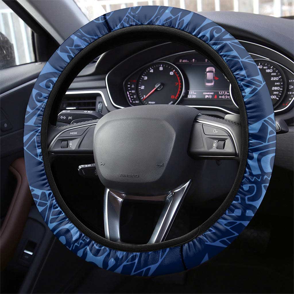 New Zealand Christmas Steering Wheel Cover Santa Kiwi Bird With Pohutukawa Flowers - Polynesian Pride