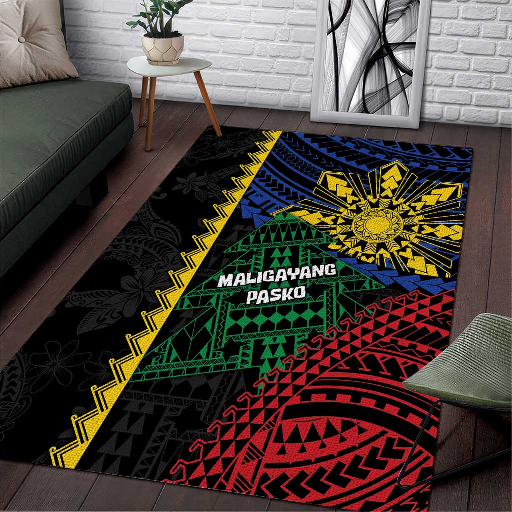 Philippines Christmas Area Rug Xmas Tree Filipino Tribal Patterns - Polynesian Pride
