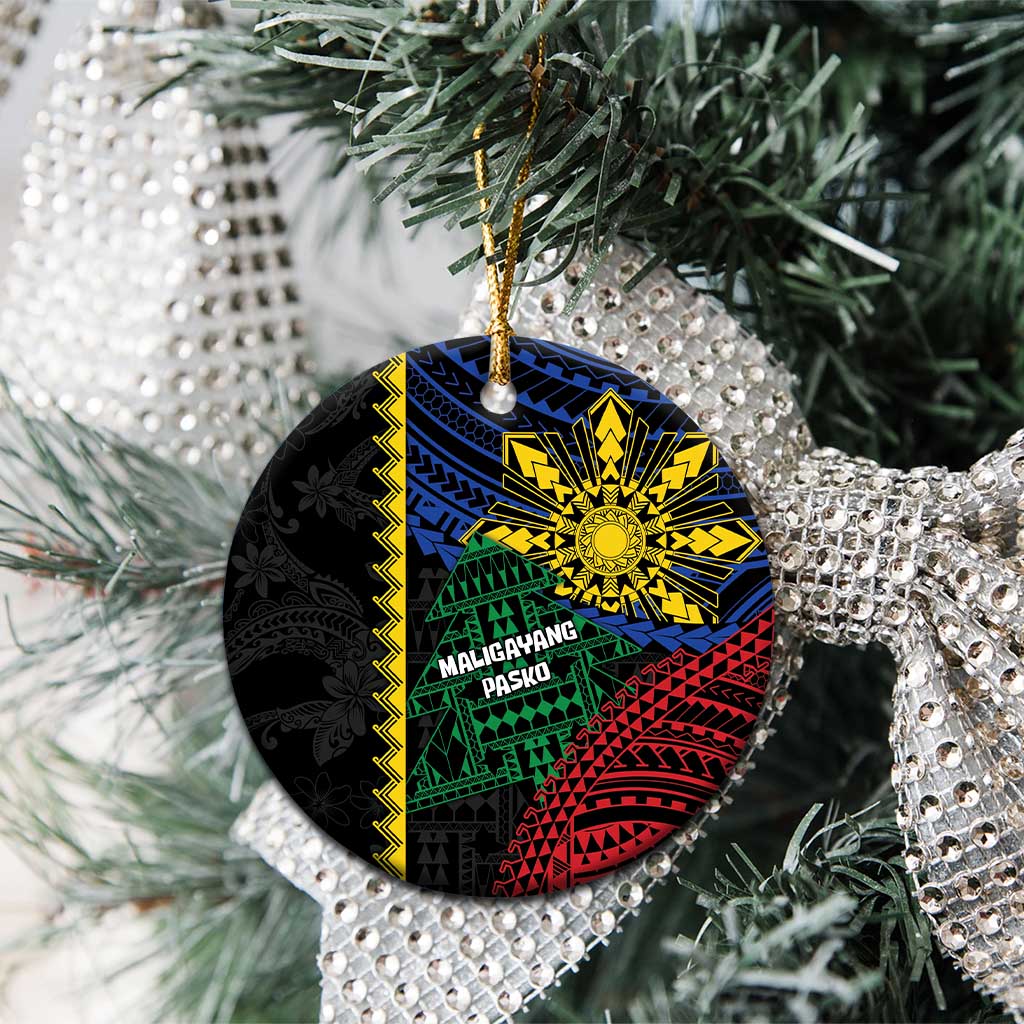 Personalised Philippines Christmas Ceramic Ornament Xmas Tree Filipino Tribal Patterns - Polynesian Pride