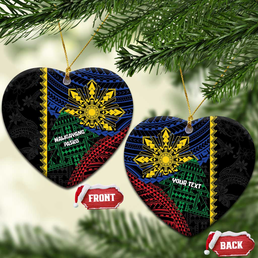 Personalised Philippines Christmas Ceramic Ornament Xmas Tree Filipino Tribal Patterns - Polynesian Pride