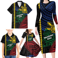 Personalised Philippines Christmas Family Matching Long Sleeve Bodycon Dress and Hawaiian Shirt Xmas Tree Filipino Tribal Patterns DT05 - Polynesian Pride
