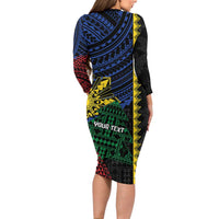 Personalised Philippines Christmas Family Matching Long Sleeve Bodycon Dress and Hawaiian Shirt Xmas Tree Filipino Tribal Patterns DT05 - Polynesian Pride