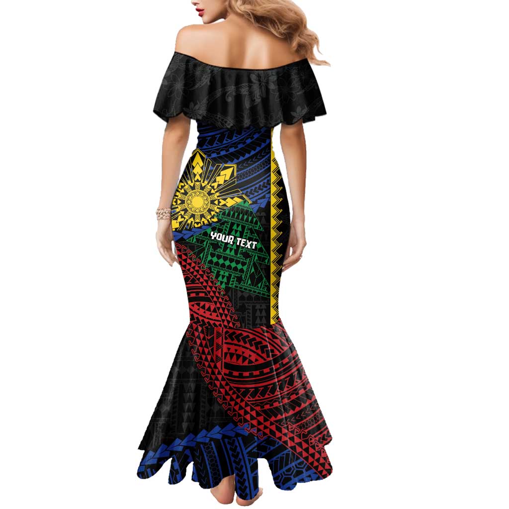 Personalised Philippines Christmas Family Matching Mermaid Dress and Hawaiian Shirt Xmas Tree Filipino Tribal Patterns DT05 - Polynesian Pride