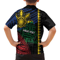 Personalised Philippines Christmas Family Matching Off Shoulder Maxi Dress and Hawaiian Shirt Xmas Tree Filipino Tribal Patterns DT05 - Polynesian Pride