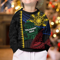 Personalised Philippines Christmas Kid Ugly Christmas Sweater Xmas Tree Filipino Tribal Patterns - Polynesian Pride