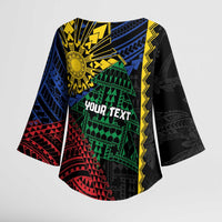 Personalised Philippines Christmas Kimono Sleeve Blouse Xmas Tree Filipino Tribal Patterns - Polynesian Pride