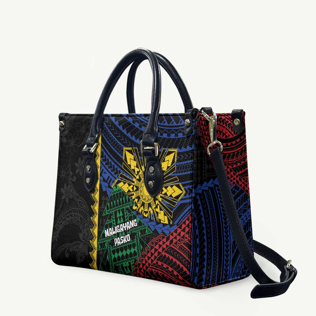 Philippines Christmas Leather Bag Xmas Tree Filipino Tribal Patterns - Polynesian Pride