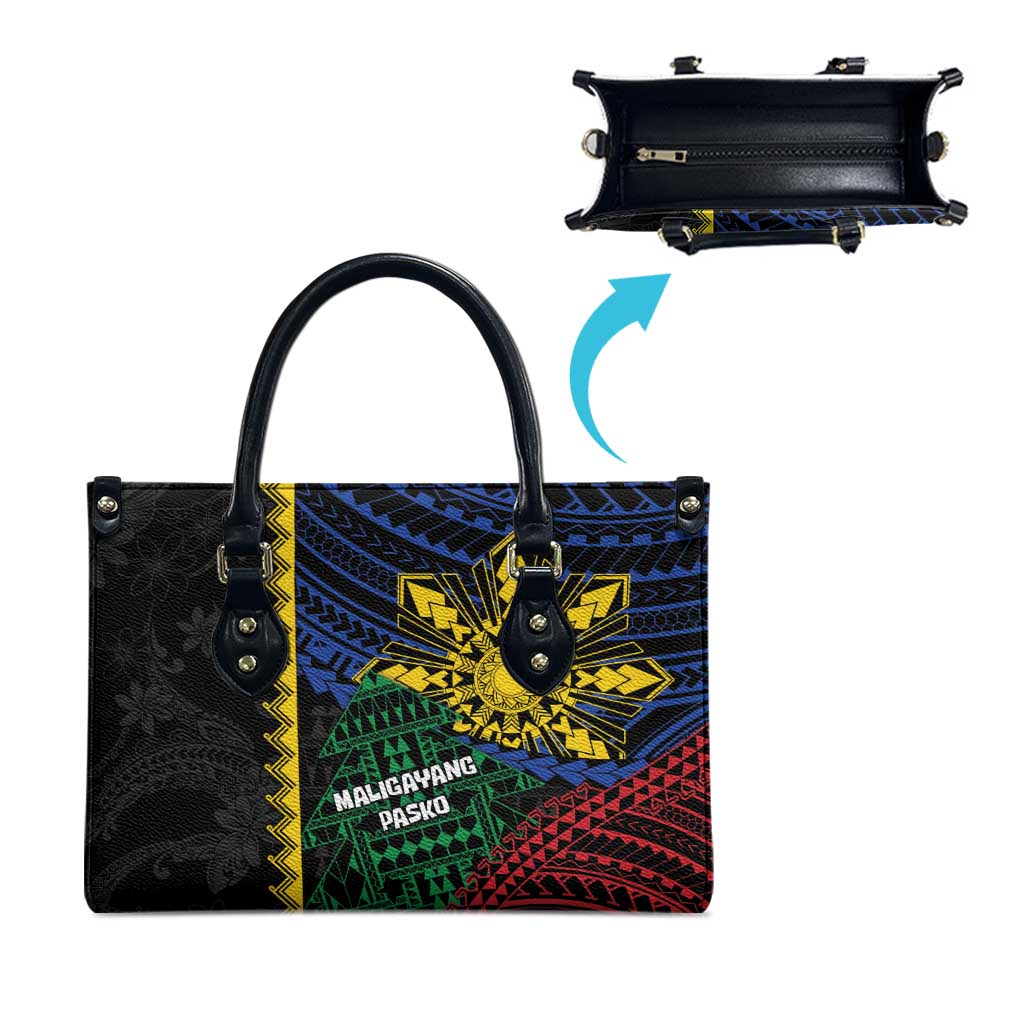 Philippines Christmas Leather Bag Xmas Tree Filipino Tribal Patterns - Polynesian Pride