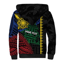 Personalised Philippines Christmas Sherpa Hoodie Xmas Tree Filipino Tribal Patterns - Polynesian Pride