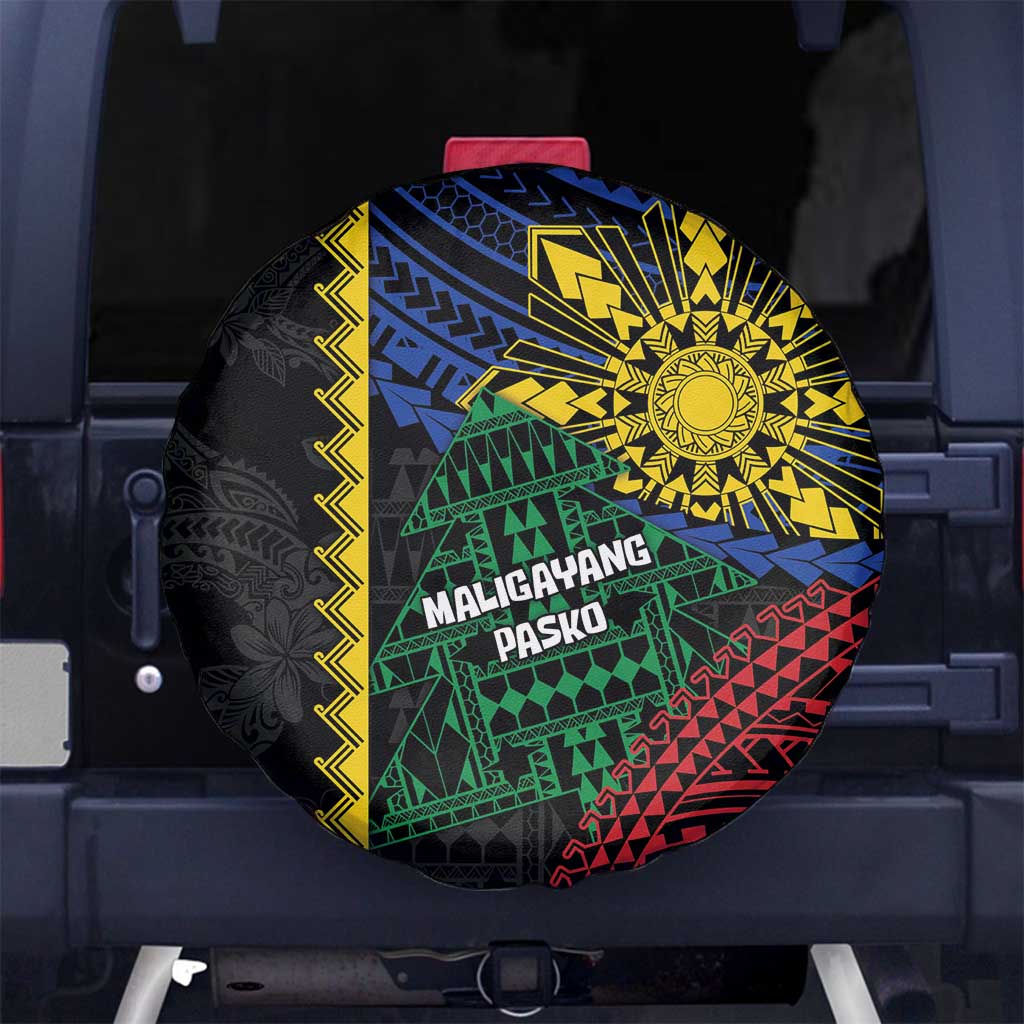 Philippines Christmas Spare Tire Cover Xmas Tree Filipino Tribal Patterns - Polynesian Pride