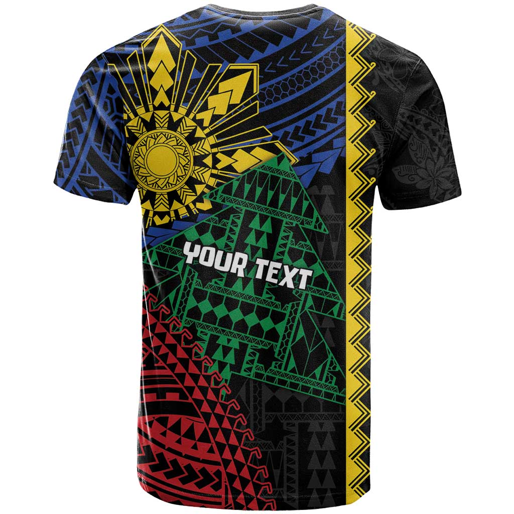 Personalised Philippines Christmas T Shirt Xmas Tree Filipino Tribal Patterns - Polynesian Pride