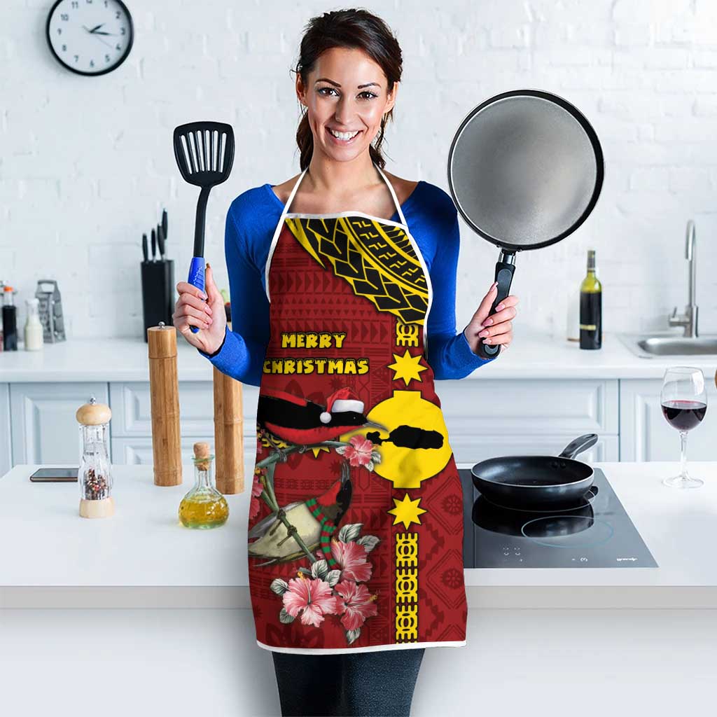 Rotuma Christmas Apron Rotuma Myzomela Birds With Hibiscus Flowers - Polynesian Pride