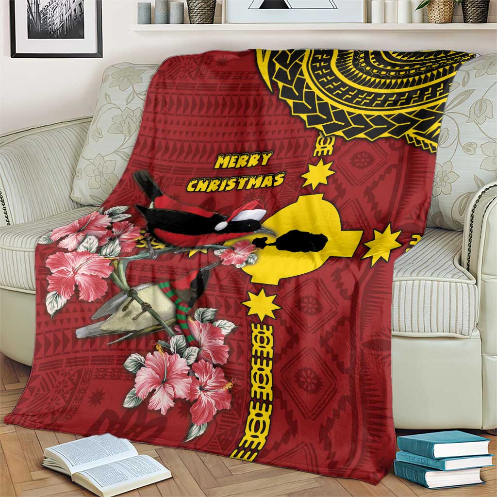 Rotuma Christmas Blanket Rotuma Myzomela Birds With Hibiscus Flowers - Polynesian Pride