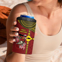 Rotuma Christmas 4 in 1 Can Cooler Tumbler Rotuma Myzomela Birds With Hibiscus Flowers - Polynesian Pride