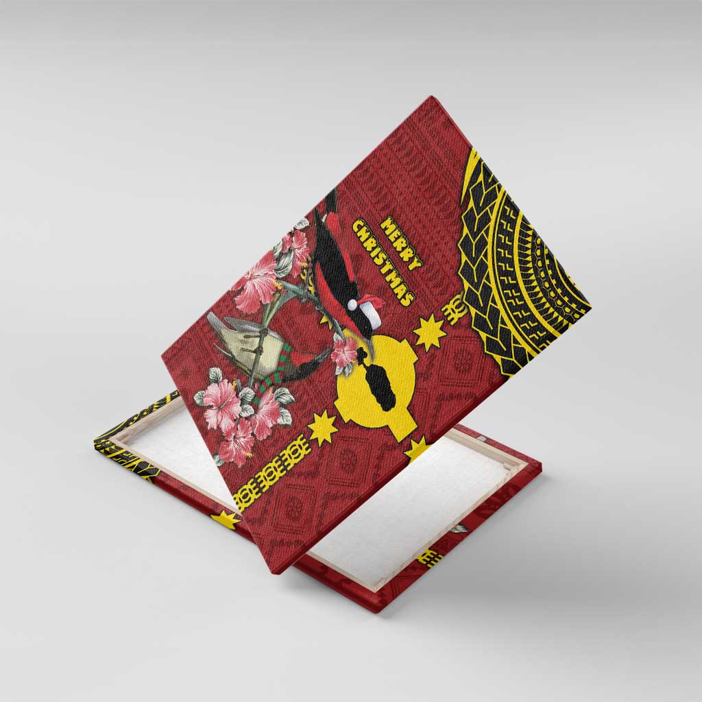 Rotuma Christmas Canvas Wall Art Rotuma Myzomela Birds With Hibiscus Flowers - Polynesian Pride