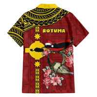 Rotuma Christmas Family Matching Long Sleeve Bodycon Dress and Hawaiian Shirt Rotuma Myzomela Birds With Hibiscus Flowers DT05 - Polynesian Pride