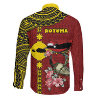 Rotuma Christmas Family Matching Long Sleeve Bodycon Dress and Hawaiian Shirt Rotuma Myzomela Birds With Hibiscus Flowers DT05 - Polynesian Pride