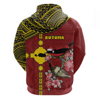 Rotuma Christmas Hoodie Rotuma Myzomela Birds With Hibiscus Flowers - Polynesian Pride