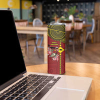 Rotuma Christmas Skinny Tumbler Rotuma Myzomela Birds With Hibiscus Flowers DT05 - Polynesian Pride