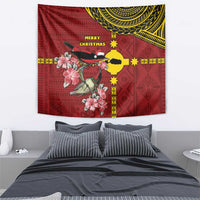 Rotuma Christmas Tapestry Rotuma Myzomela Birds With Hibiscus Flowers - Polynesian Pride