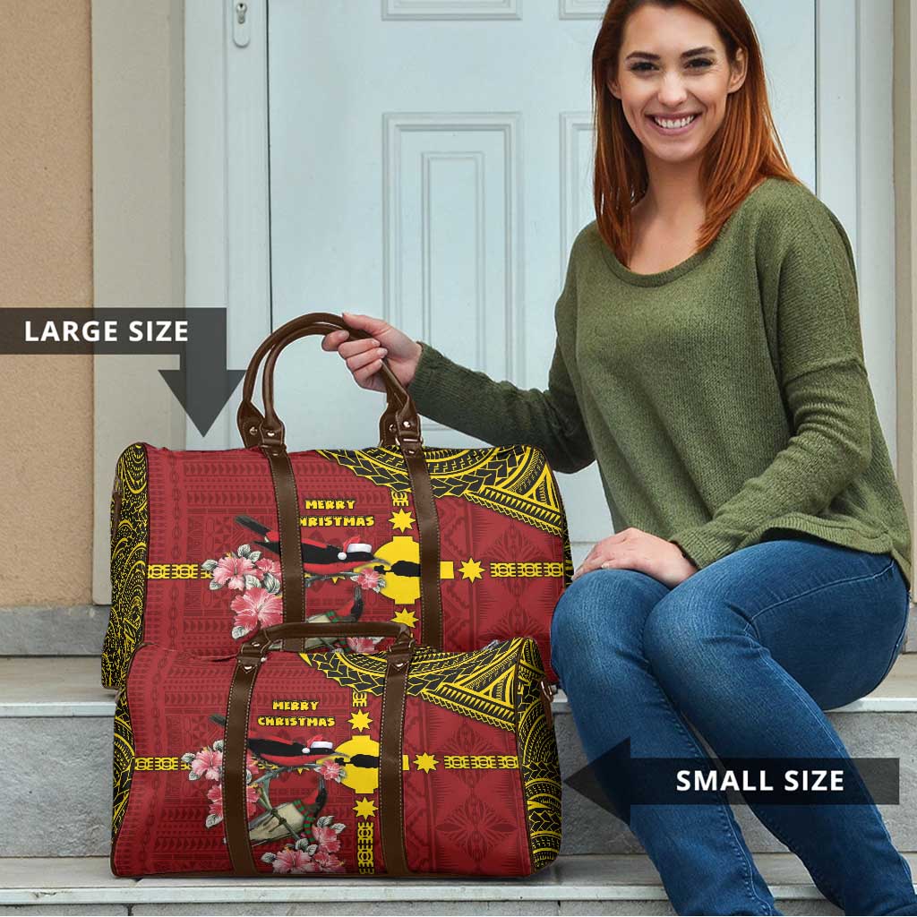 Rotuma Christmas Travel Bag Rotuma Myzomela Birds With Hibiscus Flowers - Polynesian Pride