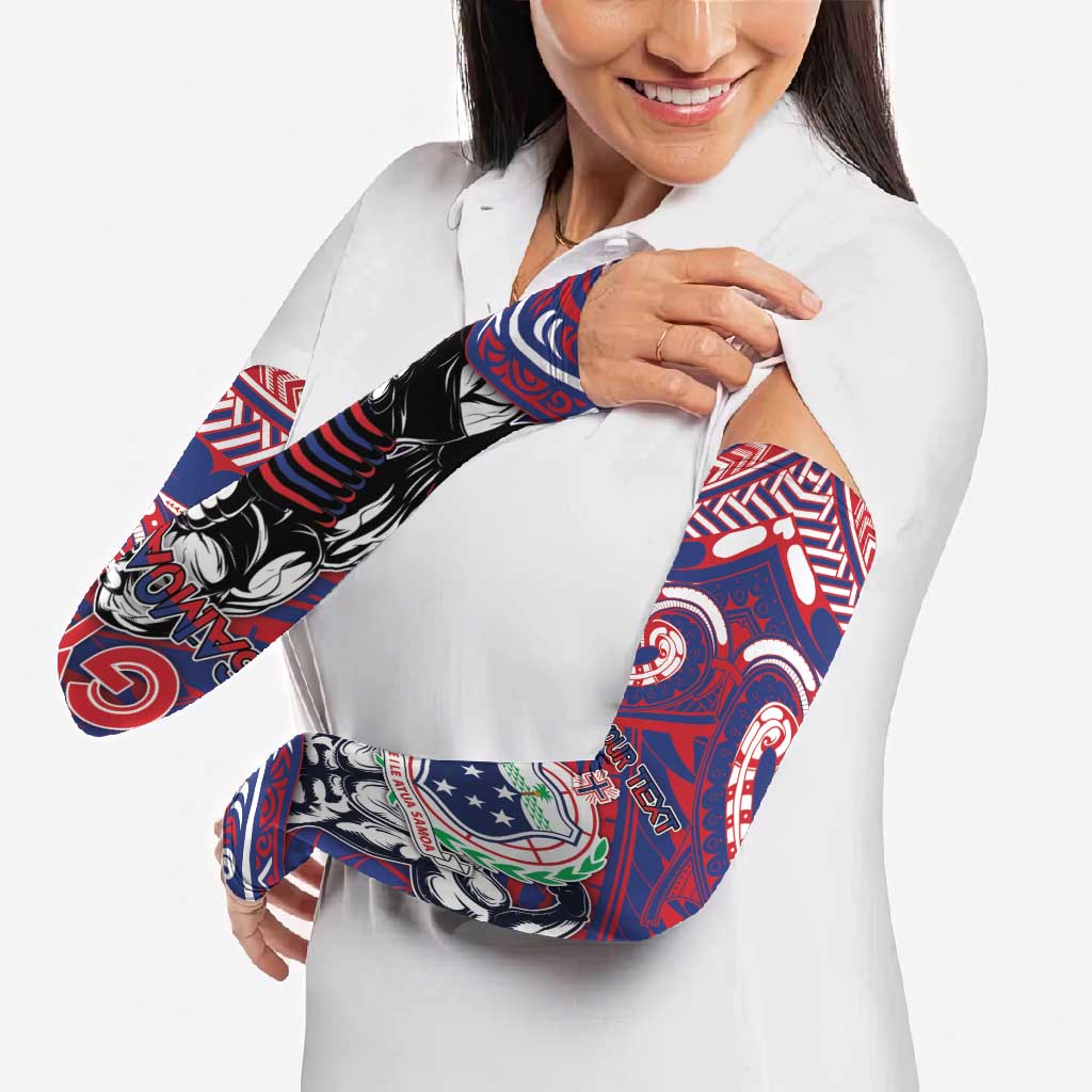 Personalised Samoa Gym Arm Sleeves Muscle Samoan Tribal Waves - Polynesian Pride